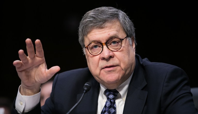 Attorney General nominee William Barr looks speaks during a Senate Judiciary Committee hearing on Capitol Hill, Tuesday, January 15, 2019. Barr will face questions from the Senate Judiciary Committee including his views on executive powers. Barr served as attorney general under George H.W. Bush.