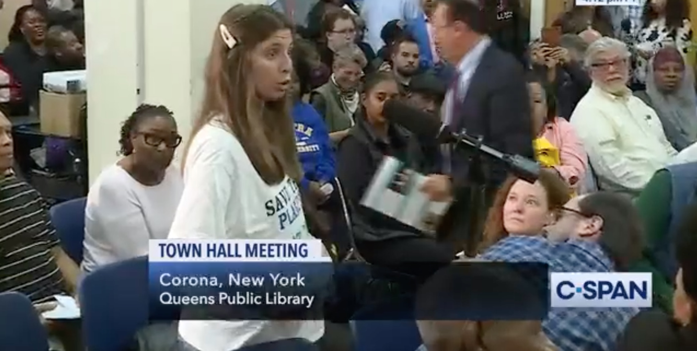 Woman at AOC town hall urging attendees to ‘eat babies’ to fight climate change part of political hoax