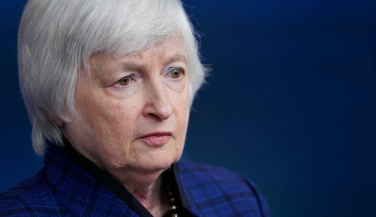 Treasury Secretary Janet Yellen listens to questions from lawmakers during a Senate Appropriations Subcommittee on Financial Services and General Government hearing to examine proposed budget estimates and justification for the 2024 fiscal year at the Capitol in Washington on Wednesday, March 22, 2023.