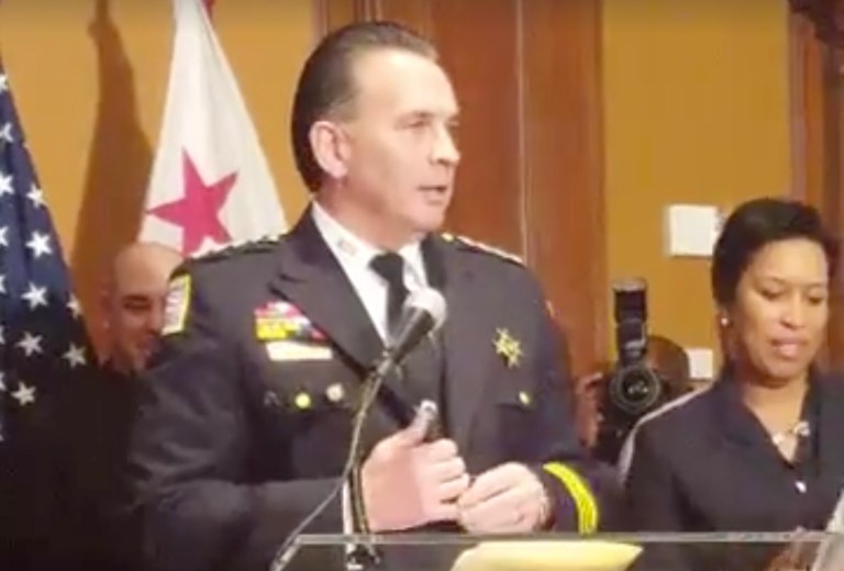 Mayor Muriel Bowser named 27-year police veteran Peter J. Newsham as D.C.'s new police chief. (Screengrab/Washington Metropolitan Police Dept. Facebook)
