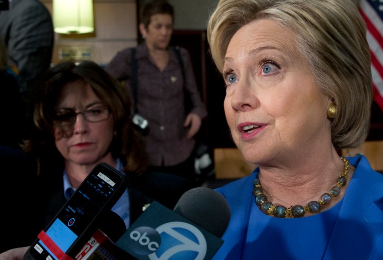 The FBI is reportedly seeking interviews with Hillary Clinton's former staffers about her private email system, and is hoping to interview Clinton at some point. (AP Photo/Carolyn Kaster)