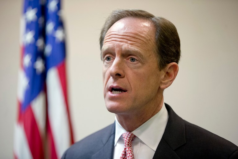 Sen. Pat Toomey announced that he will continue to withhold his support from Donald Trump in the wake of the 2005 video tape showing Trump making lewd statements. (AP Photo/Matt Rourke, File)