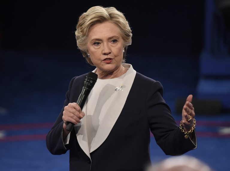 Fifty-seven percent of respondents said that the Democratic candidate won the town-hall debate. (Saul Loeb/Pool via AP)
		