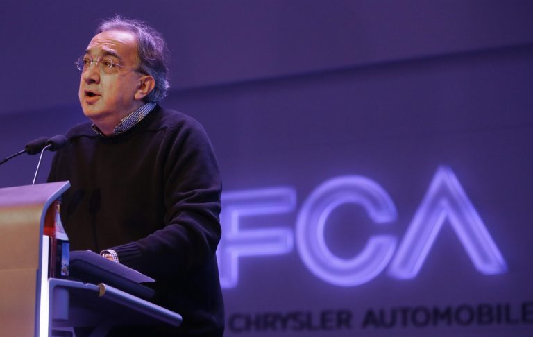 Chrysler Group LLC Chairman and CEO Sergio Marchionne speaks to investors at the automaker's world headquarters in Auburn Hills, Mich., Tuesday, May 6, 2014. Fiat Chrysler Automobiles NV unveiled its business strategy for the next five years as it prepares for life as a newly merged company. (AP Photo/Carlos Osorio)