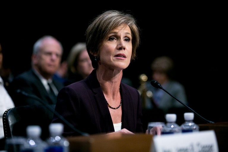 Former acting Attorney General Sally Yates testifies on Capitol Hill, Monday, May 8th. (Graeme Jennings/Examiner)