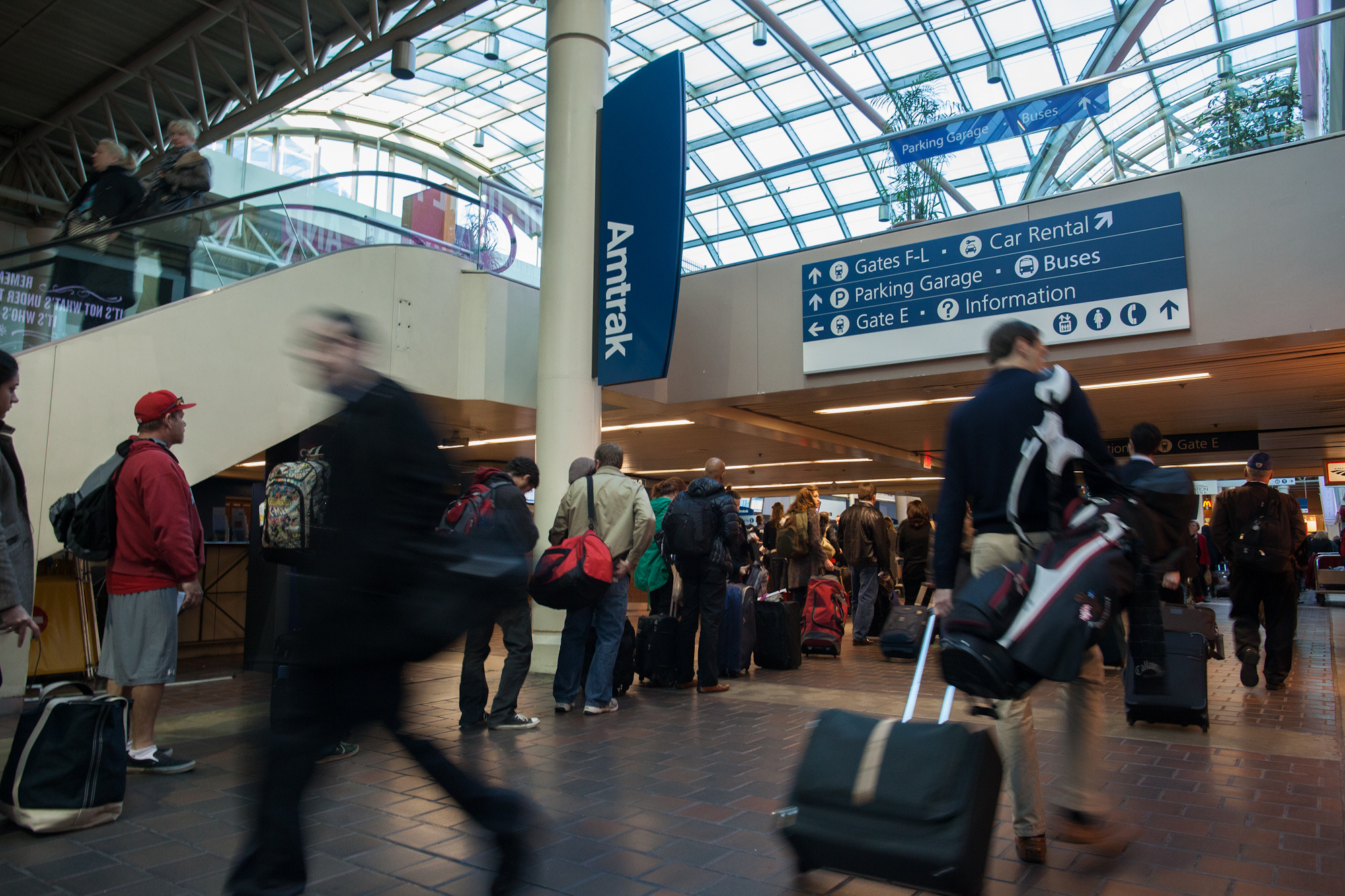 Commuters at Union Station the day before Thanksgiving, Wednesday, November 21, 2012