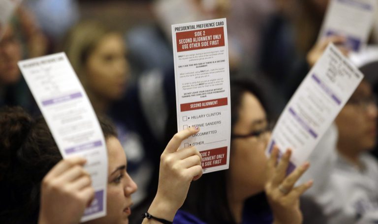 Women continue to make their voices heard in the 2016 elections -- especially on the Democratic side. (AP Photo/Marcio Jose Sanchez)