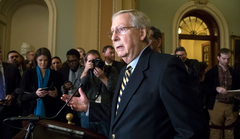 This week, Senate Majority Leader Mitch McConnell, R-Ky., among other congressional Republicans, face several fast-approaching deadlines for unfinished legislation left over from last year, including an agreement to fund the federal government for the rest of fiscal 2018. (AP Photo/J. Scott Applewhite)
