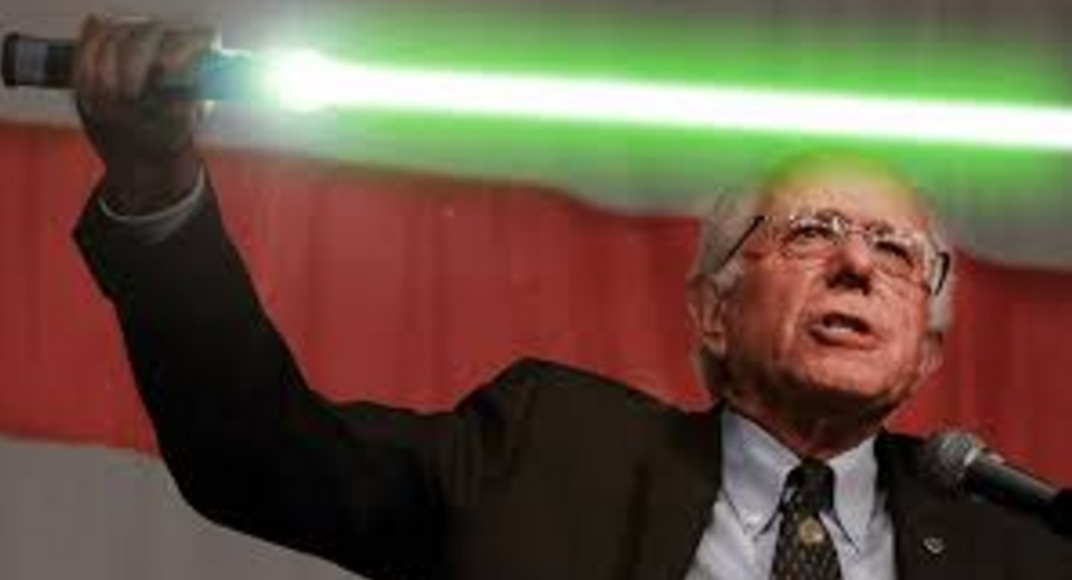 Lightsaber-wielding Bernie Sanders takes on Darth Vader Koch brother