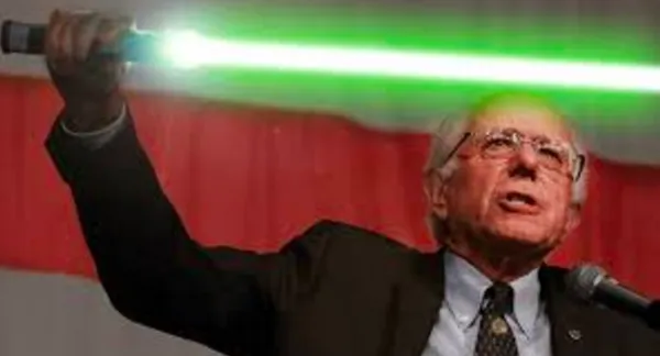 Lightsaber-wielding Bernie Sanders takes on Darth Vader Koch brother