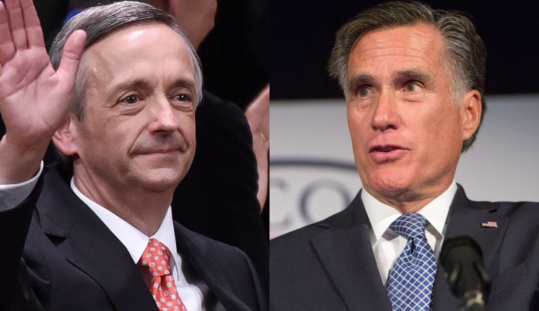 Robert Jeffress and Mitt Romney