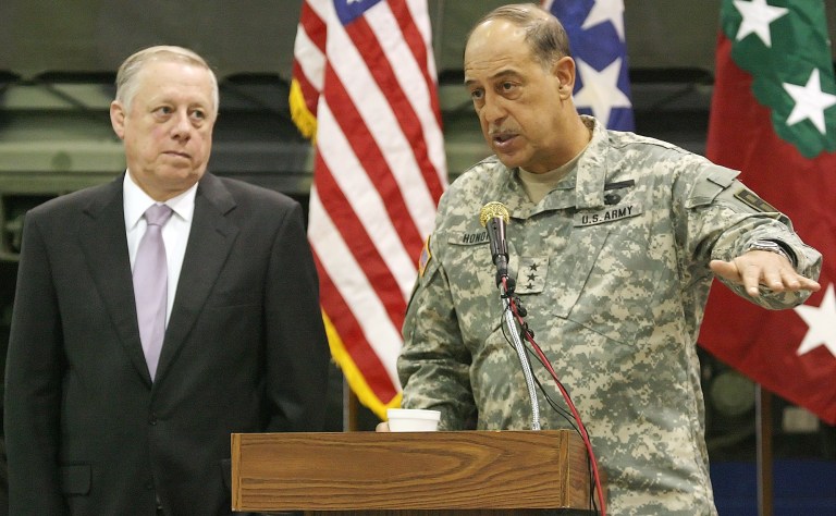 Retired Army Lt. Gen. Russell Honore, right, (AP Photo/John Russell)