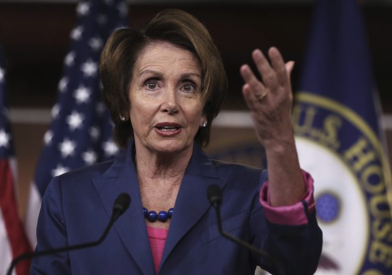 House Minority Leader Nancy Pelosi says her Democratic caucus is willing to meet Republicans halfway on the spending level of a short-term budget bill to keep the government funded past Monday. (Alex Wong/Getty Images)
