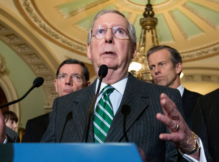 Senate Majority Leader Mitch McConnell said Thursday, the measure would relieve people of 