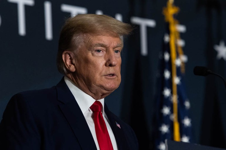 President Donald Trump speaks in Washington on Tuesday.