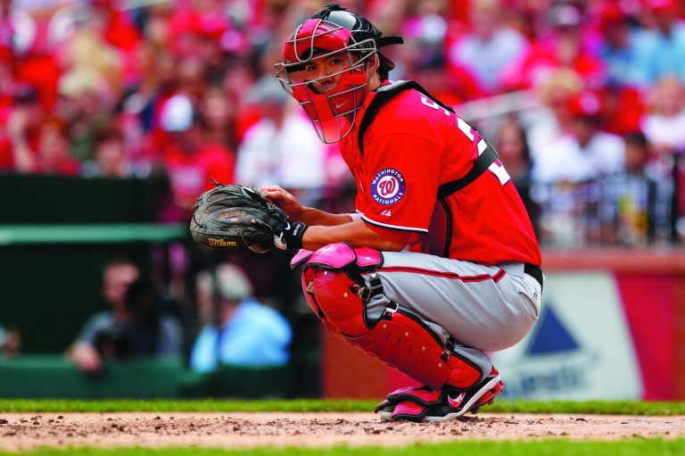 Kyle Rivas/Getty Images
Washington Nationals catcher Kurt Suzuki has thrown out 27.7 percent of opposing base stealers in his career.