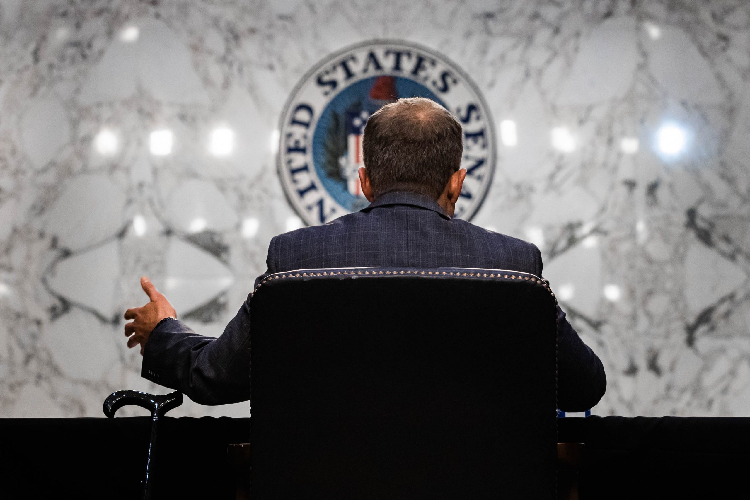 Peiter "Mudge" Zatko, former head of security for Twitter, is sworn in during a Senate Judiciary Hearing on Capitol Hill, Tuesday, Sept. 13, 2022. Zatko sent a whistleblower disclosure to lawmakers in July alleging Twitter's failures to safeguard its users' personal information.