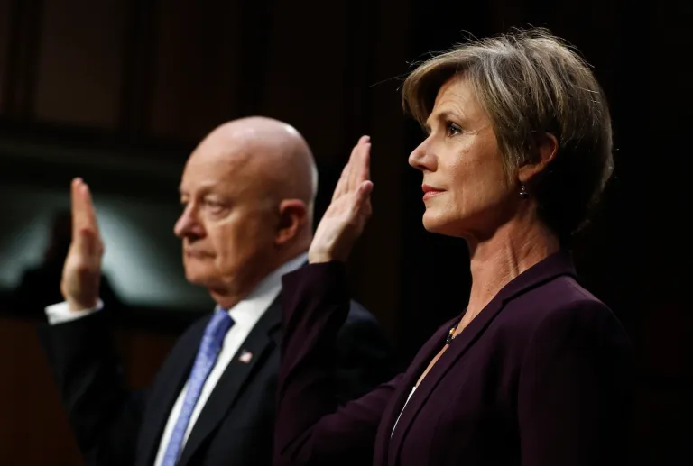 The two also said they have never authorized anyone else to be an anonymous source involving Trump or his associates and possible collusion with Russia. (AP Photo/Carolyn Kaster)