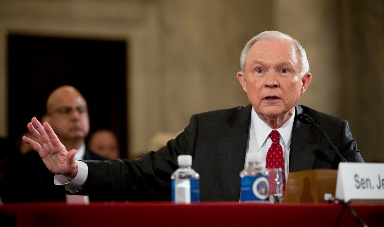 Attorney General Jeff Sessions will testify Tuesday in front of the Senate Intelligence Committee to answer accusations from former FBI Director James Comey. (AP Photo/Andrew Harnik)