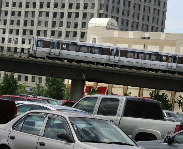 A Yellow Line Metro train approaches the Eisenhower Ave station. (Examiner file photo)