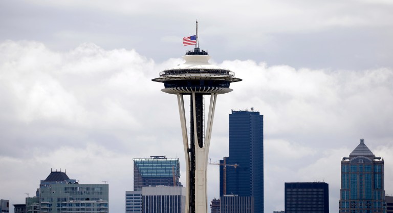A man allegedly threatened in online posts to shoot up at least one Seattle-area mosque. (AP Photo/Elaine Thompson)
