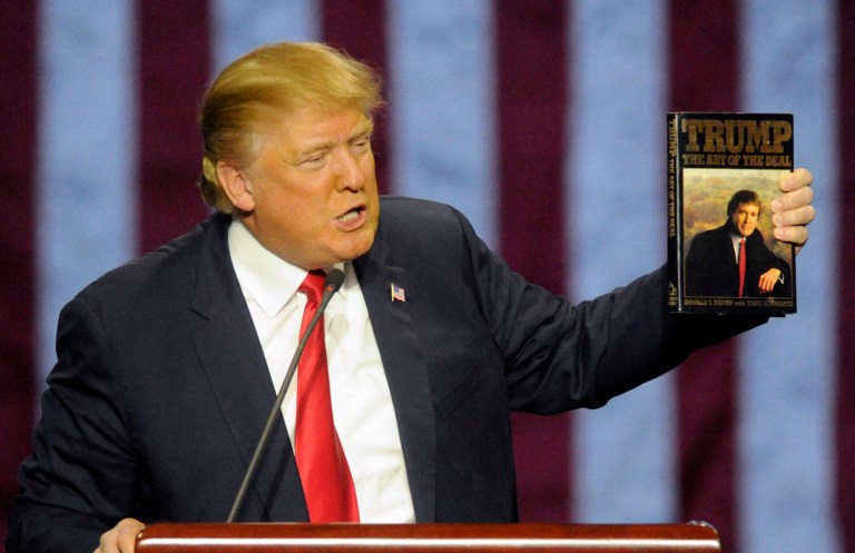 Donald Trump took a swing at the ghostwriter for his best-selling book 'The Art of Deal.' (AP Photo/Eric Schultz)