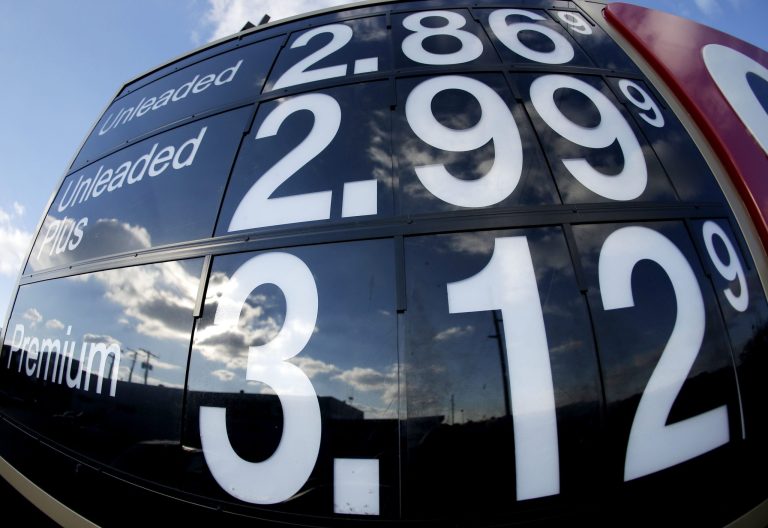 Led by rising gasoline costs, inflation rose 0.3 percent on an annual basis in December, according to a Thursday release from the Bureau of Labor Statistics, up from no increase the month before and a slight decrease in October. (AP/Charlie Riedel)