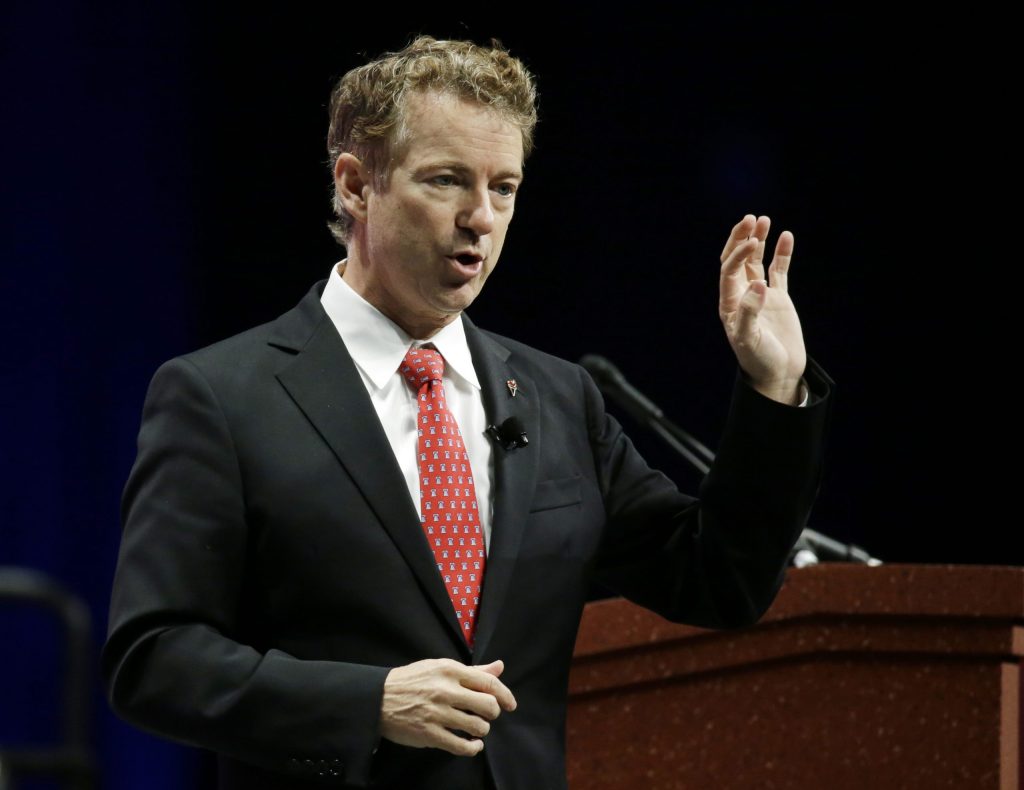 Rand Paul spent his pre-debate rally bashing Marco Rubio