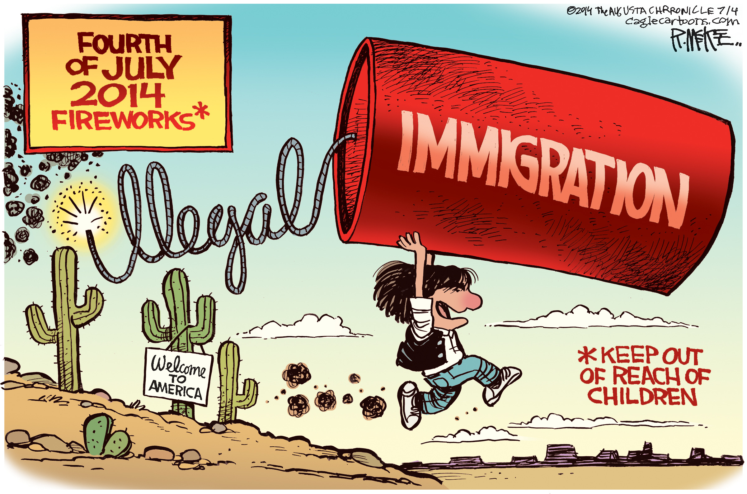 Editorial Cartoon: Fireworks on the border