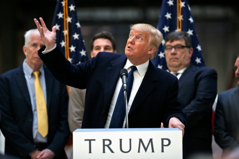 Jeb Bush's endorsement, Donald Trump also claimed Wednesday, is a liability for Ted Cruz, who's proudly worn the anti-establishment badge throughout his campaign. (AP Photo)