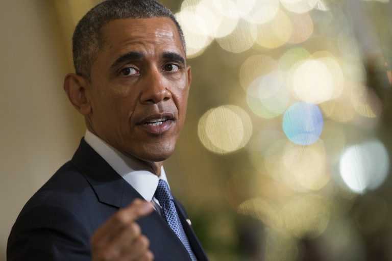 President Obama speaks during a joint news conference with British Prime Minister David Cameron in the East Room of the White House in Washington, Friday, Jan. 16, 2015. (AP Photo/Evan Vucci)