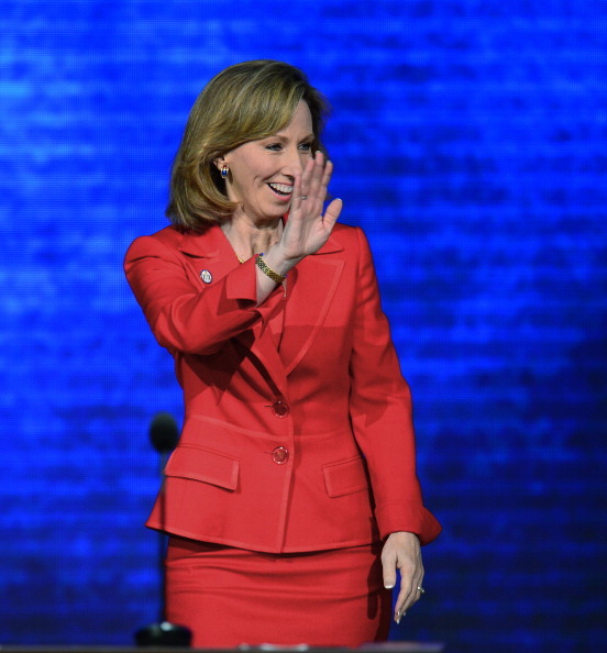 RNC convention co-chair Barbara Comstock enters the stage during the second session of the 2012 Republican National Convention. (Getty Images)