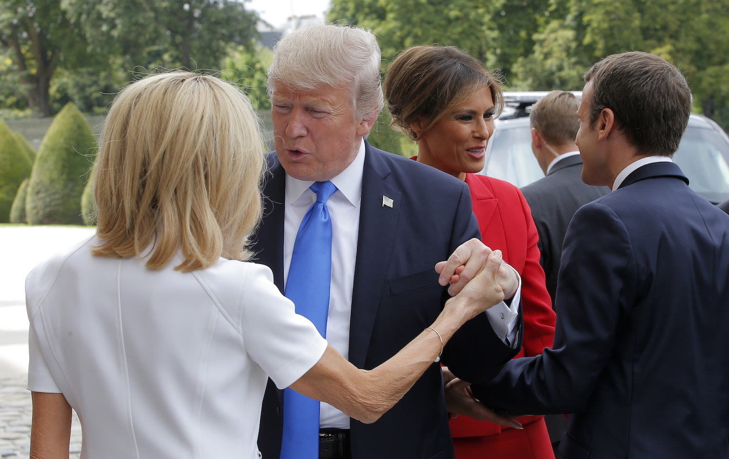 Trump to French first lady: ‘You’re in such good shape’