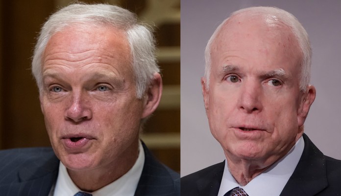 "I'm not going to speak for John McCain â" he has a brain tumor right now, that vote occurred at 1:30 in the morning, some of that might have factored in," Sen. Johnson said. (AP)
