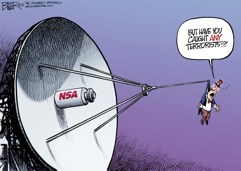 Editorial cartoon: Shrugging off spying