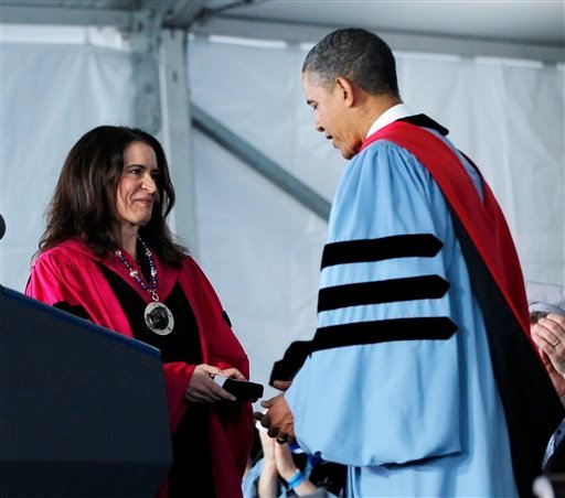 Gushing Barnard college president an Obama donor
