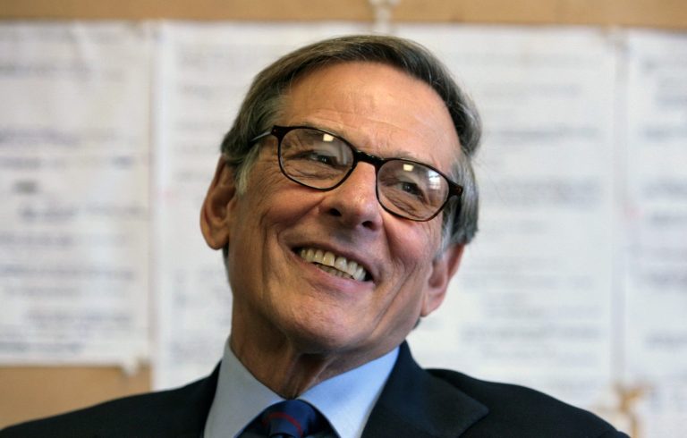 FILE - In this Aug. 20, 2008 file photo, author and biographer Robert Allan Caro smiles during an interview in New York. Caro, Stephen King and Nora Roberts are among the hundreds of authors who have added their names to an online letter criticizing Amazon.com for restricting access to works published by Hachette Book Group.(AP Photo/Bebeto Matthews, file)