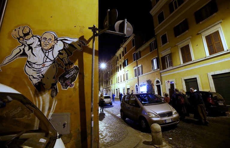 Poof: Pope Francis superhero street art disappears