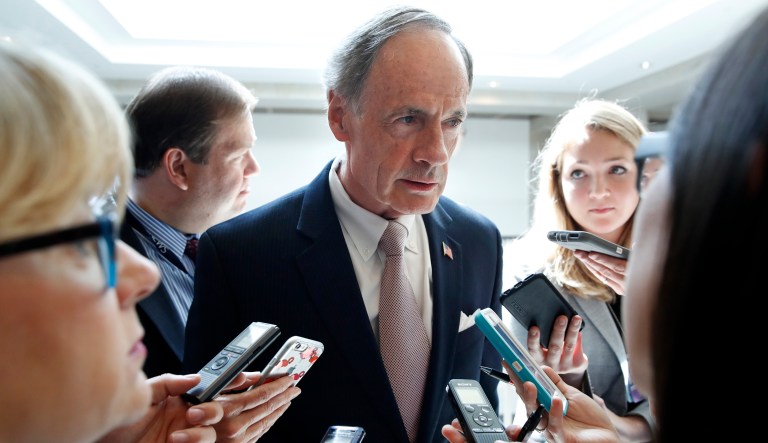 Sen. Tom Carper of Delaware, the committeeâs top Democrat, set the tone early when he said he decided to forego custom and refuse to introduce Wehrum, who is a Delaware native. (AP Photo/Jacquelyn Martin)