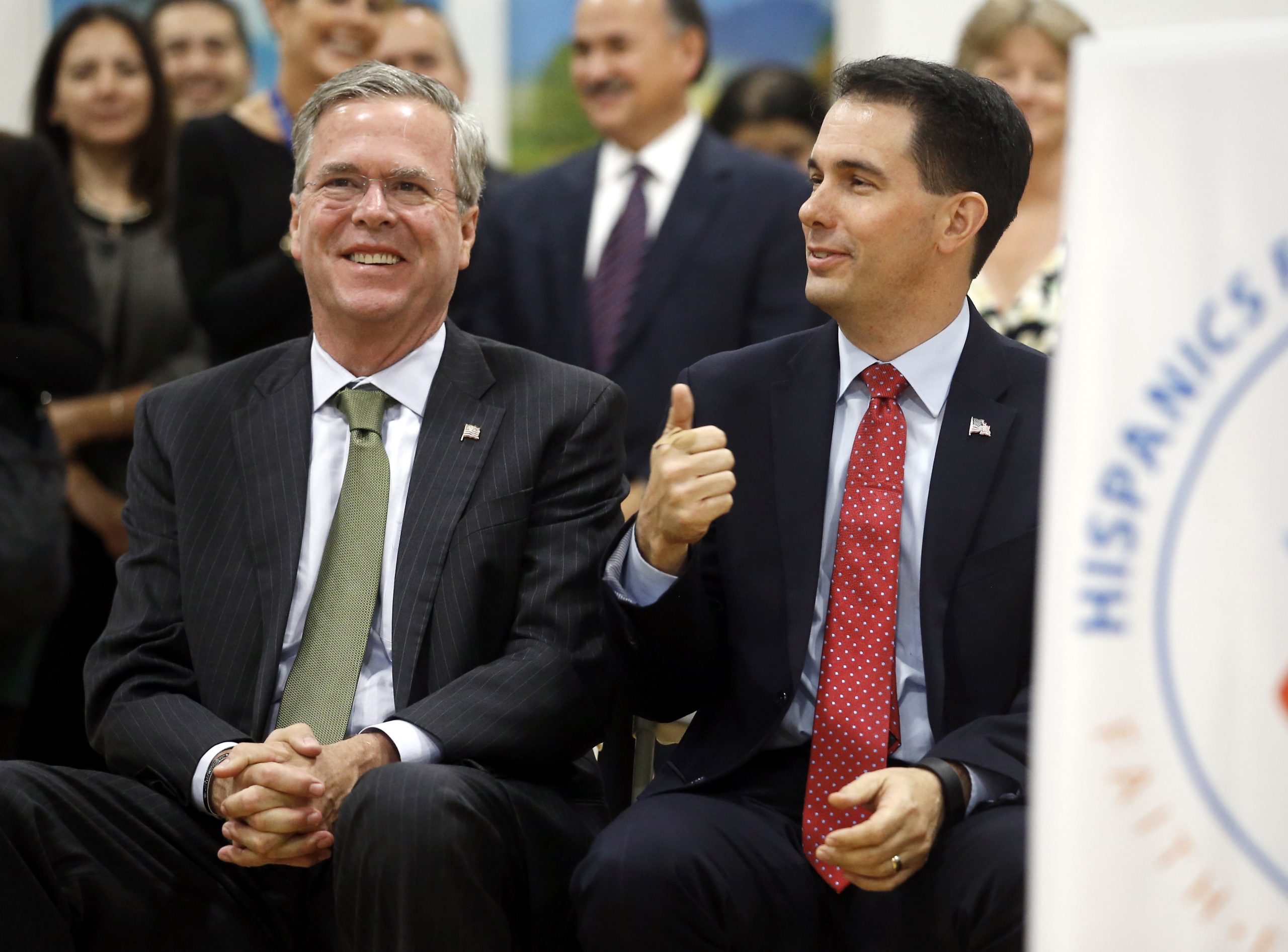 Scott Walker joins Jeb Bush on the campaign trail
