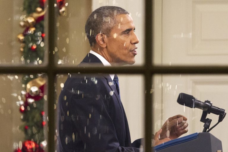 Government workers will be excused from work at noon on Christmas Eve, giving them an extra four hours away from the office, President Obama announced Friday evening. (AP Photo)