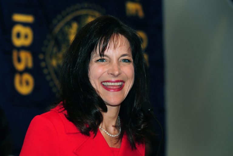 Oregon Senate candidate Monica Wehby backs gay marriage in a new TV ad, a sign that the Republican Party tent may be getting bigger on a controversial issue. (AP Photo/Steve Dykes)
