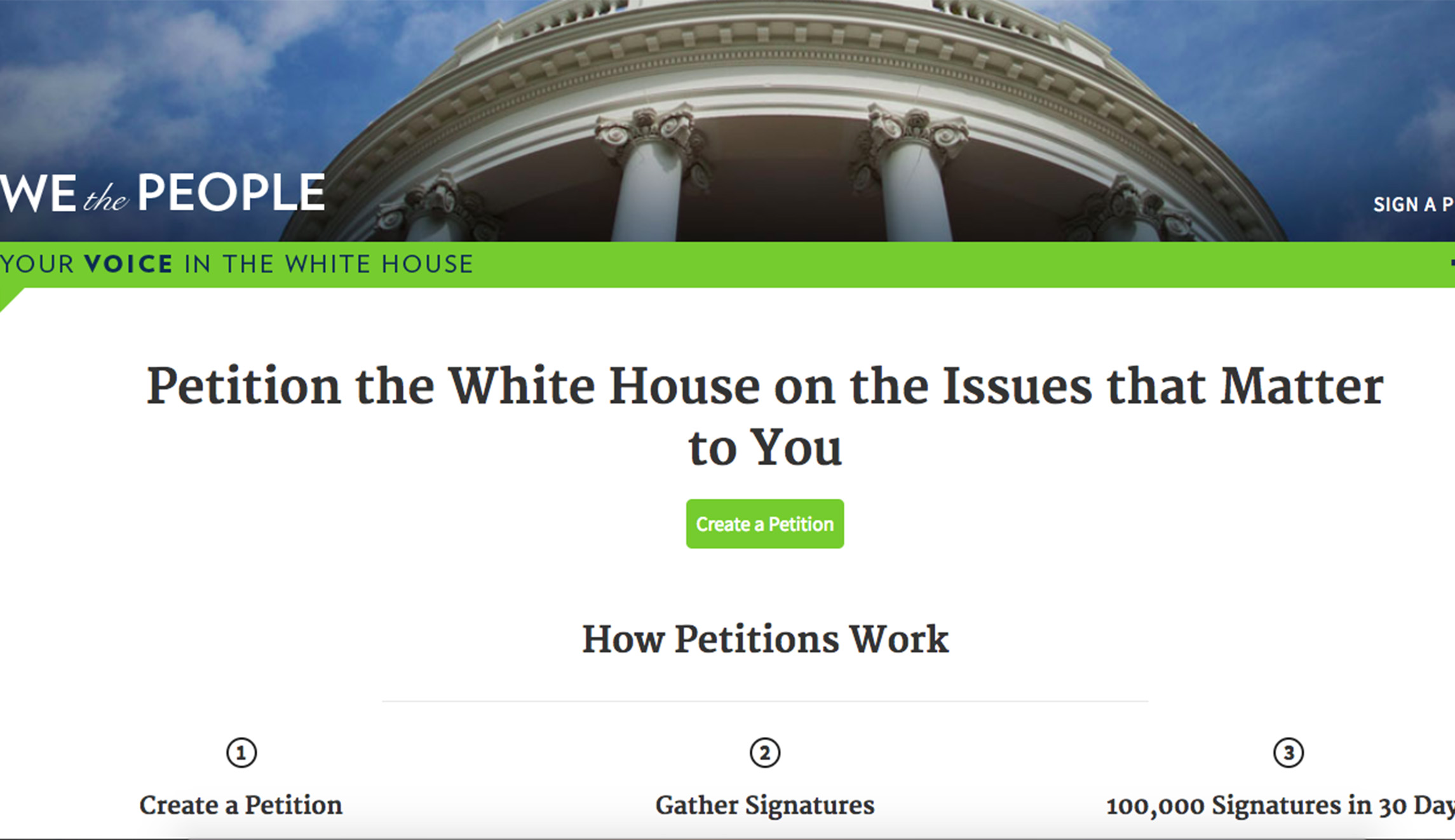 White House reopens petition website that promises official responses