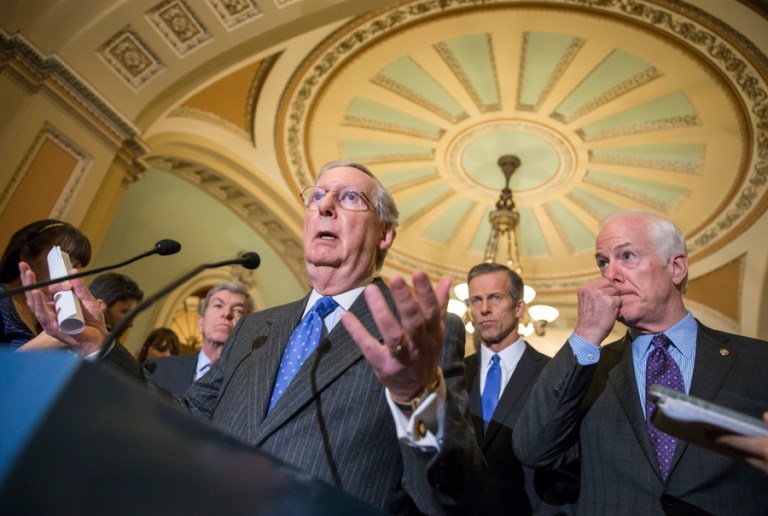 McConnell had said in recent days that the only Authorization for Use of Military Force he's interested in passing is one that gives the president every option available to fight the terrorist group. (AP Photo/J. Scott Applewhite)