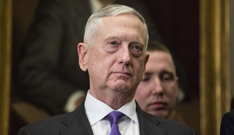 Defense Secretary Jim Mattis is considering banning the use of cellphones at the Pentagon. (Joshua Roberts/Bloomberg)