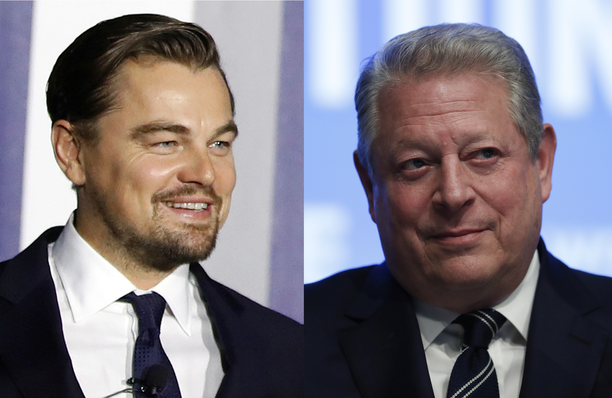 Al Gore and Leonardo DiCaprio brave hot day to march for the climate
