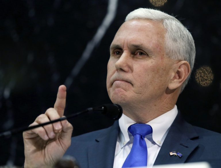 Indiana Gov. Mike Pence delivers his State of the State address to a joint session of the Legislature at the Statehouse Tuesday, Jan. 14, 2014, in Indianapolis. (AP Photo/Darron Cummings)