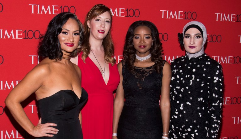 Carmen Perez, Bob Bland, Tamika D. Mallory, and Linda Sarsour attend the TIME 100 Gala, celebrating the 100 most influential people in the world, at Lincoln Center on Tuesday, April 25, 2017, in New York.