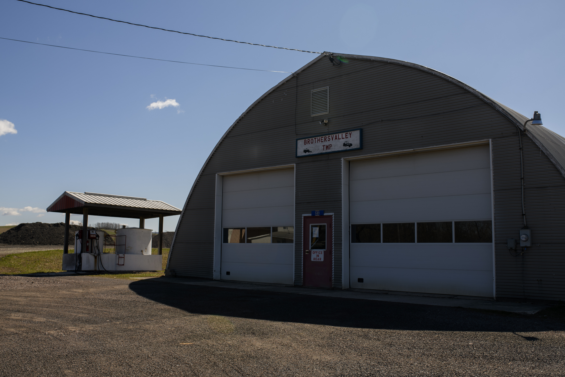The Brothersvalley Township Supervisors building is seen from the Mason Dixon Highway on Thursday.
