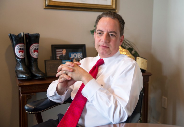 Priebus, who met with Trump this week, emphasized that a third party run hurt the GOP's majority in the Senate. (AP Photo/J. Scott Applewhite)